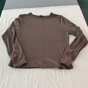 nuuds Mocha Long Sleeve Slinky Rib Top